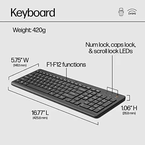 HP 330 Wired/Wireless Standard Keyboard With Optical Mouse image