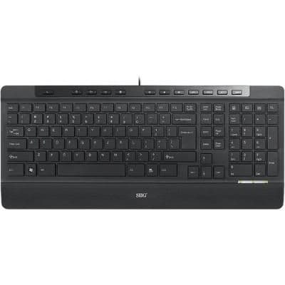 SIIG USB Slim Ergonomic Multimedia Wired Standard Keyboard image