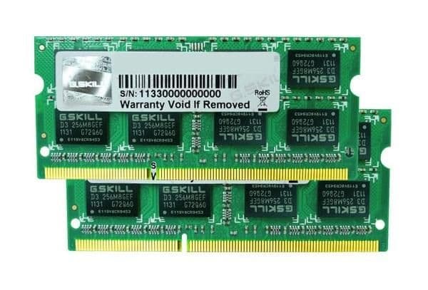 G.Skill F3-12800CL9D-4GBSQ Green SODIMM DDR3-1600 CL9 4GB (2x2GB) main image