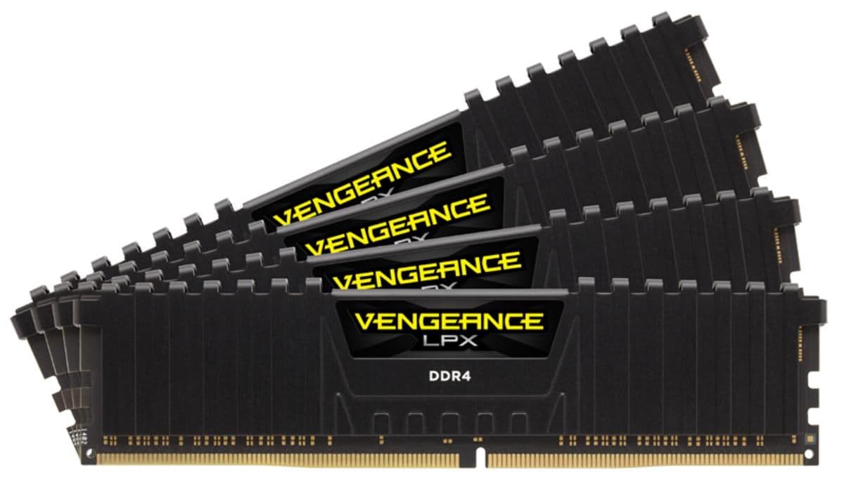 Corsair Vengeance LPX Black / Yellow DDR4-3600 CL18 128GB (4x32GB) image