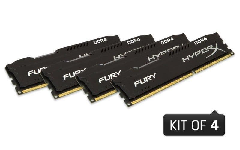 Kingston HyperX Fury Black / Silver DDR4-2400 CL15 32GB (4x8GB) image