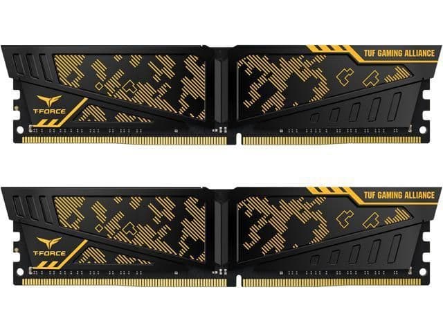 TEAMGROUP T-Force Vulcan TUF Gaming Alliance Black / Gold DDR4-3600 CL19 32GB (2x16GB) image