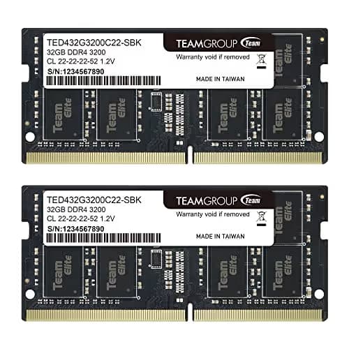 TEAMGROUP Elite Black SODIMM DDR4-3200 CL22 64GB (2x32GB) image