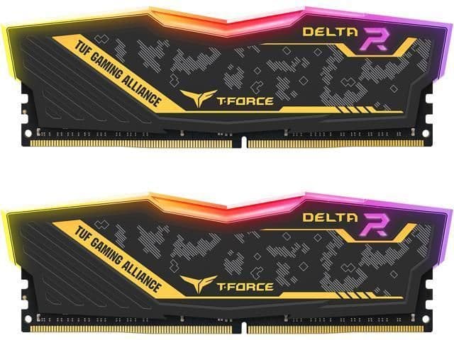 TEAMGROUP T-Force Delta TUF Gaming Alliance RGB Black / Gold DDR4-3200 CL16 32GB (2x16GB) main image