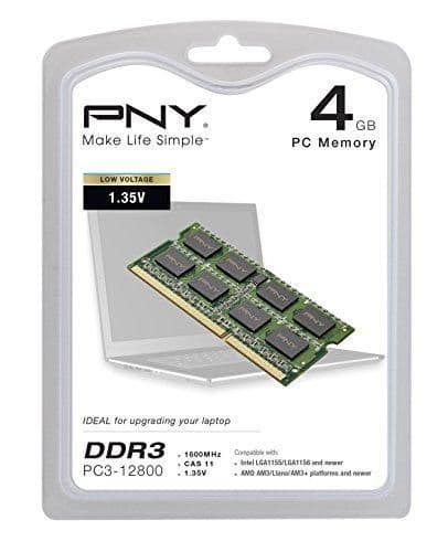PNY MN4096SD3-1600-LV Black / Green SODIMM DDR3-1600 CL11 4GB (1x4GB) image