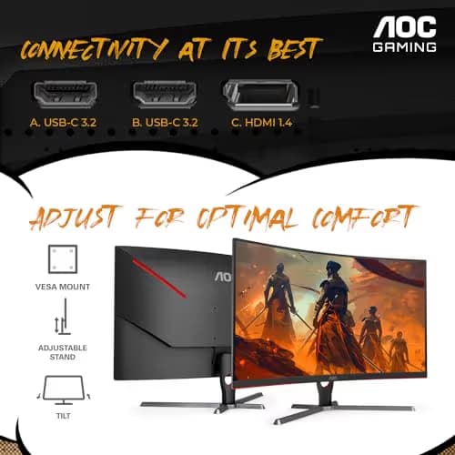 AOC CQ32G3SE 31.5" 1440p 165Hz VA Curved Monitor image