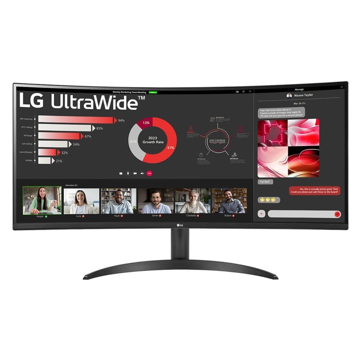LG 34WR50QC-B 34" 3440x1440 100Hz VA Curved Monitor image