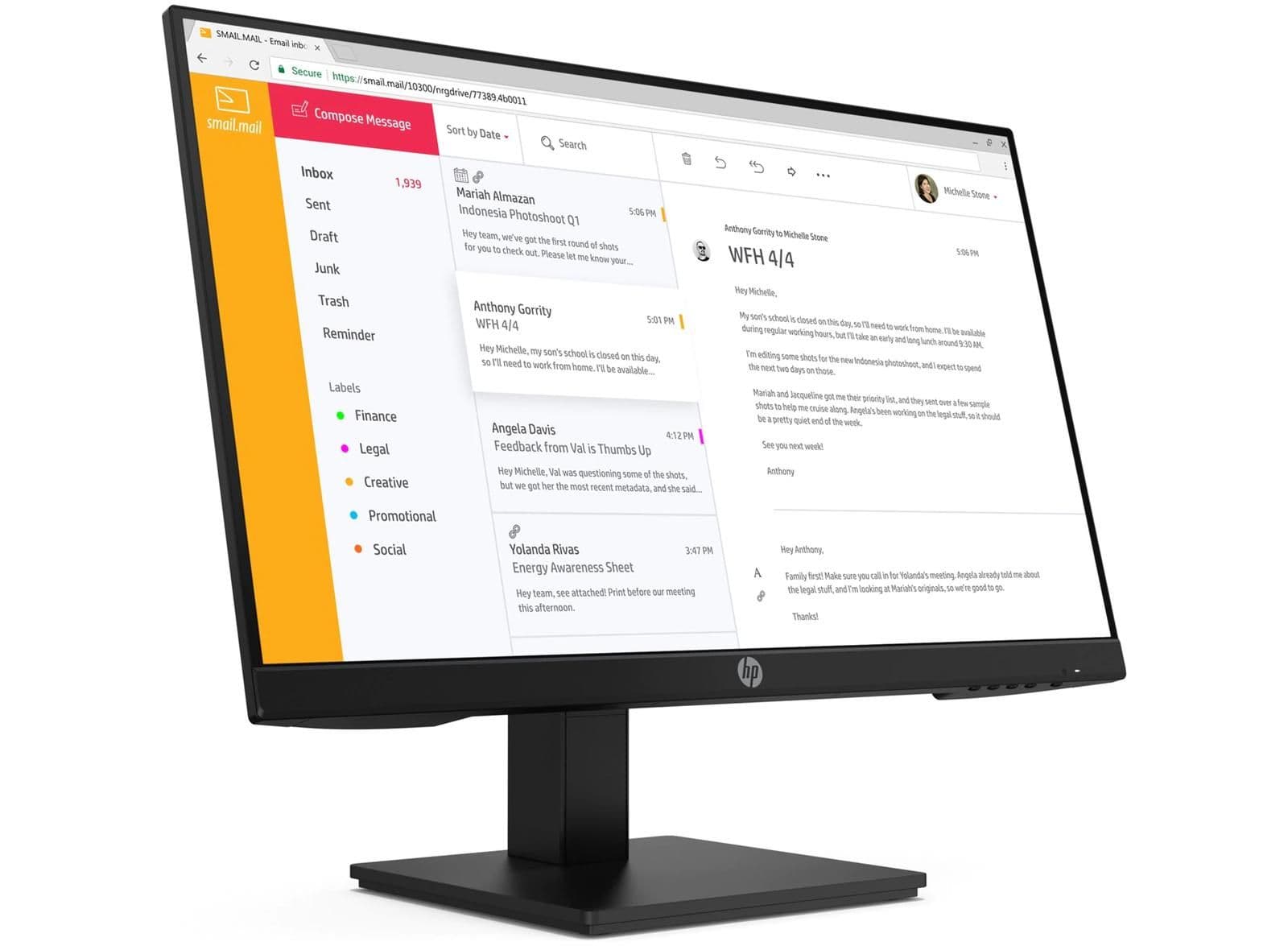 HP P24h G4 23.8" 1080p 60Hz IPS Monitor image