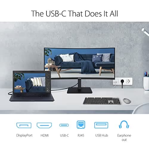 Asus VA34VCPSN 34" 3440x1440 100Hz VA Curved Monitor image