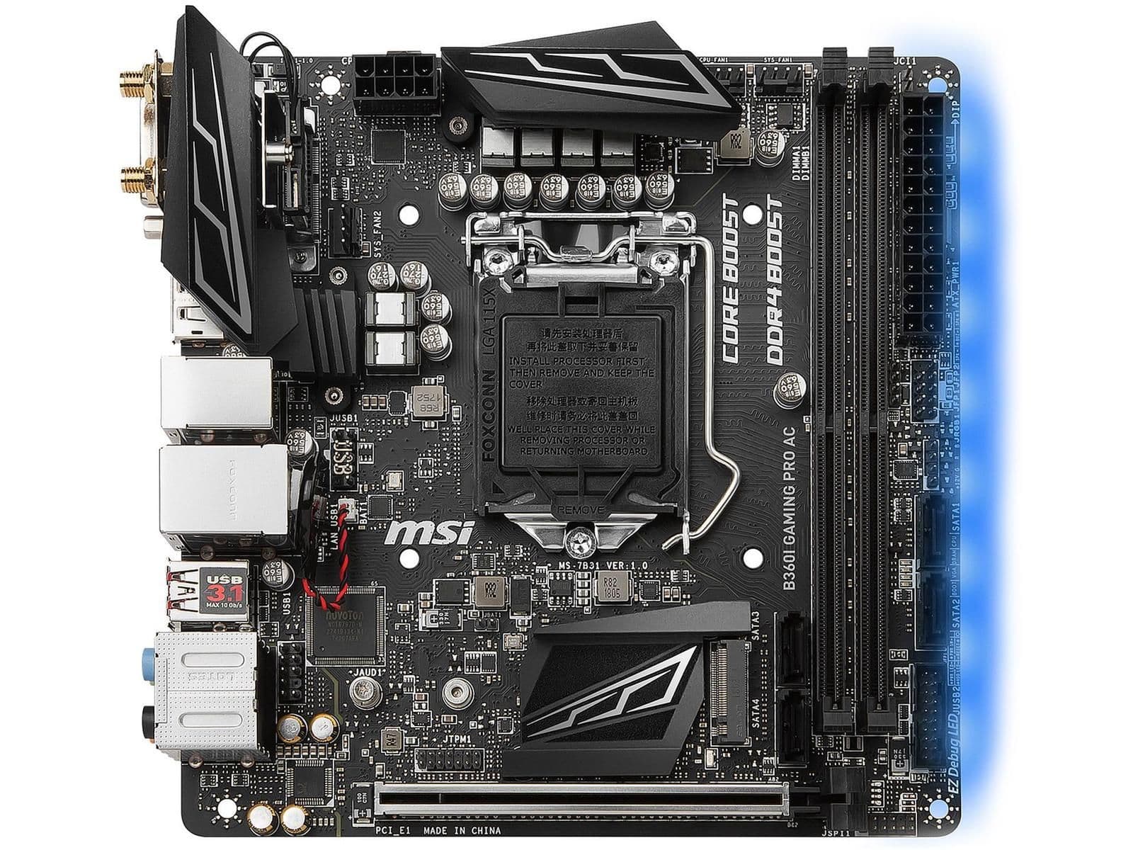 MSI B360I GAMING PRO AC DDR4 Mini ITX image