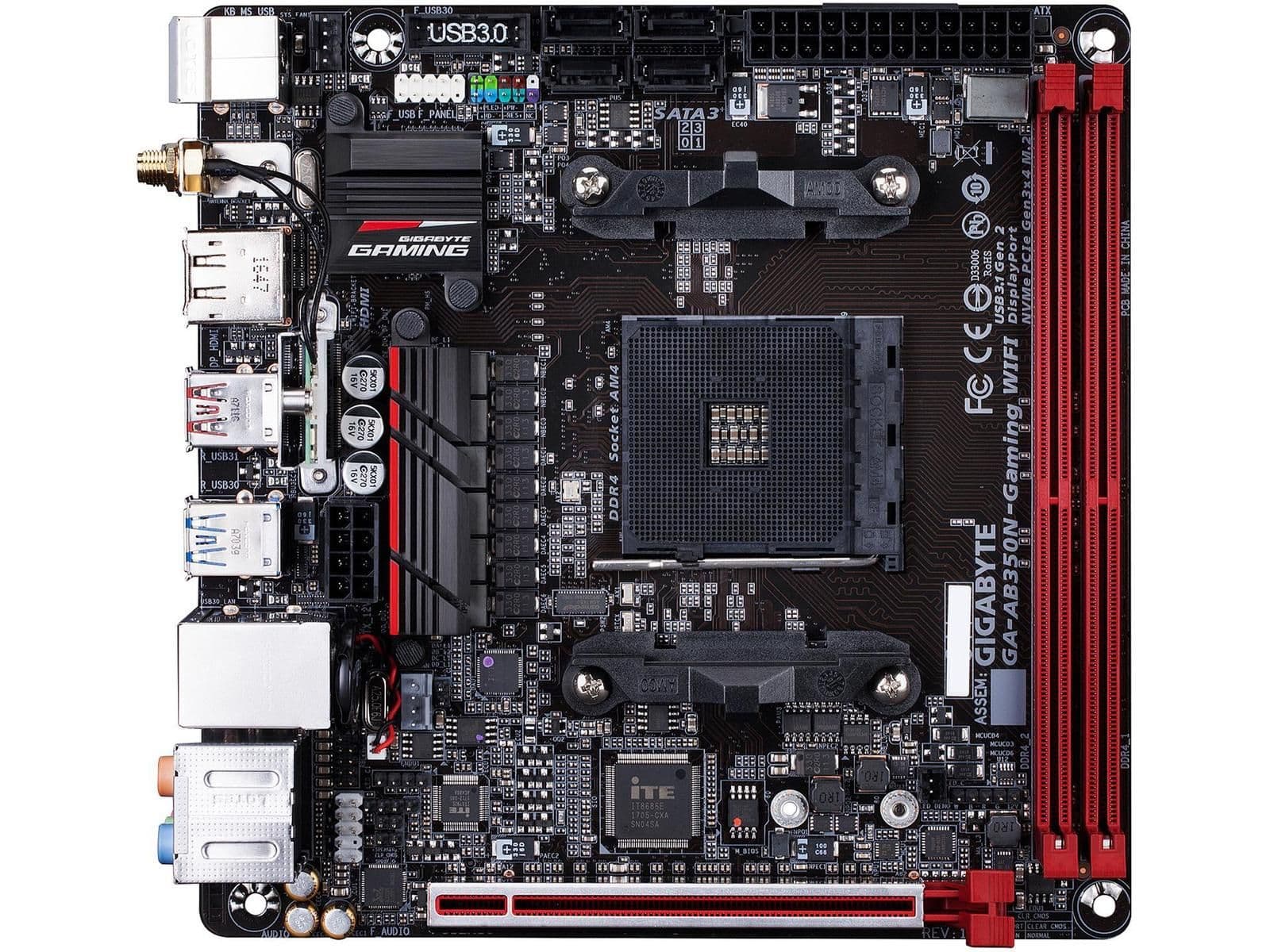 Gigabyte B350 GA-AB350N-Gaming WIFI (rev. 1.0) AM4 DDR4 Mini ITX image