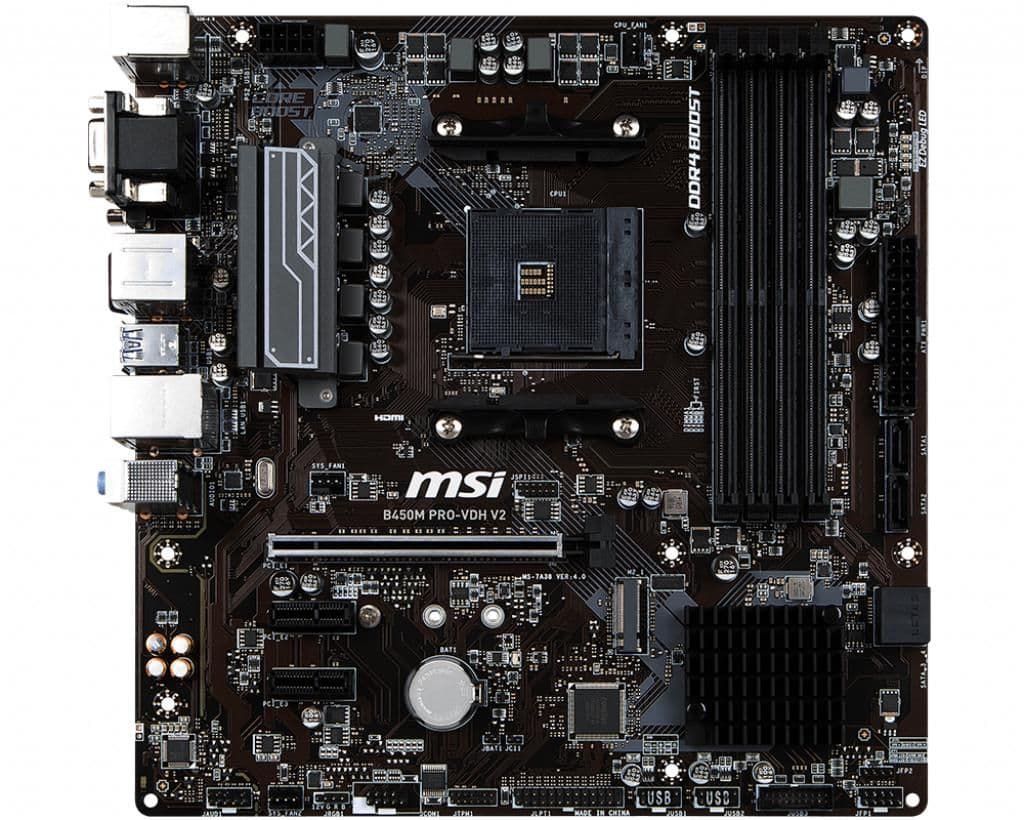 MSI B450 M PRO-VDH V2 AM4 DDR4 Micro ATX main image