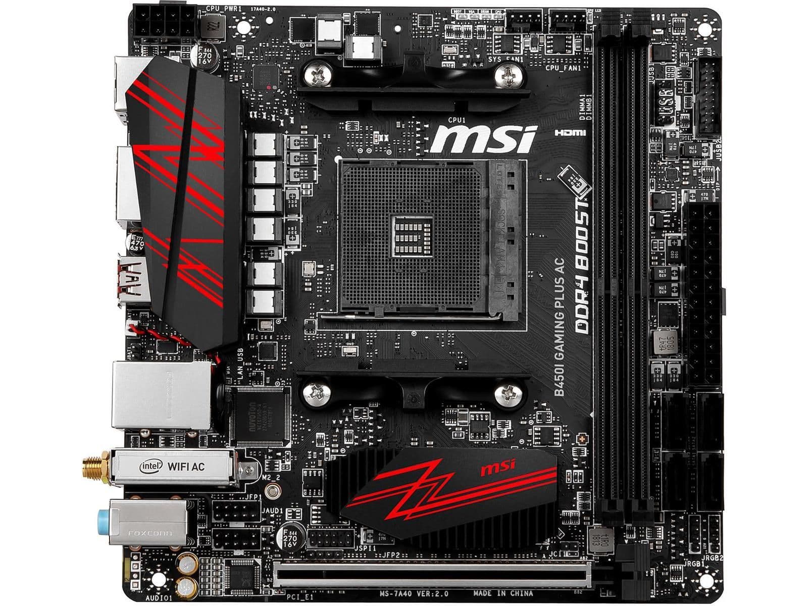 MSI B450I GAMING PLUS AC DDR4 Mini ITX image