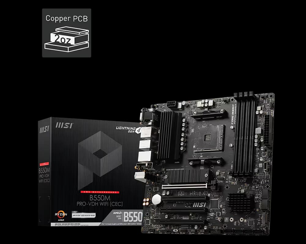 MSI B550M PRO-VDH WIFI (CEC) AM4 DDR4 Micro-ATX main image
