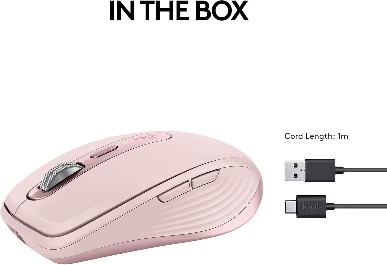 Logitech MX Anywhere 3S Laser Bluetooth Wireless Wired Mouse - Rose image