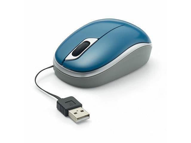 Verbatim Retractable Wired Optical Mouse Blue / Gray image