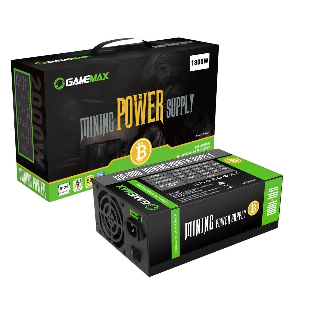 GameMax GM Black ATX 1800W Non-Modular 80+ Gold Certified image
