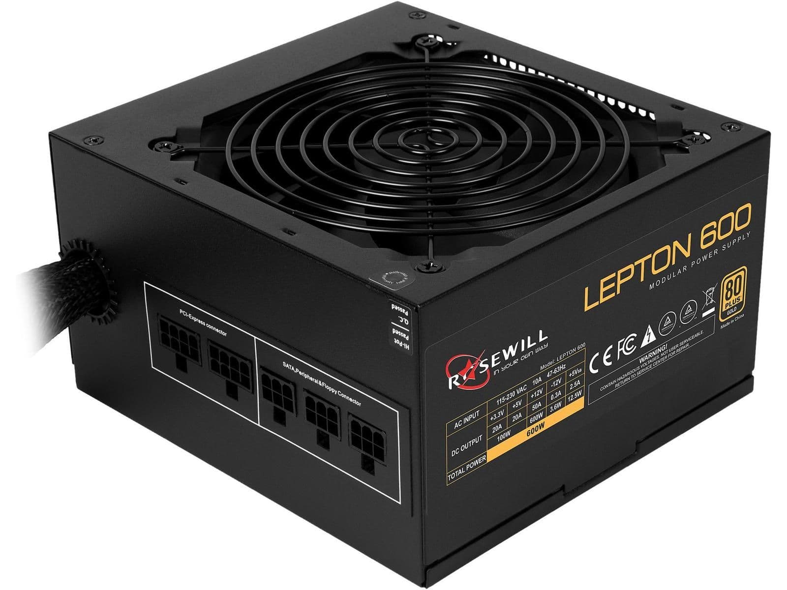 Rosewill LEPTON Black 600W Semi-Modular 80+ Gold main image