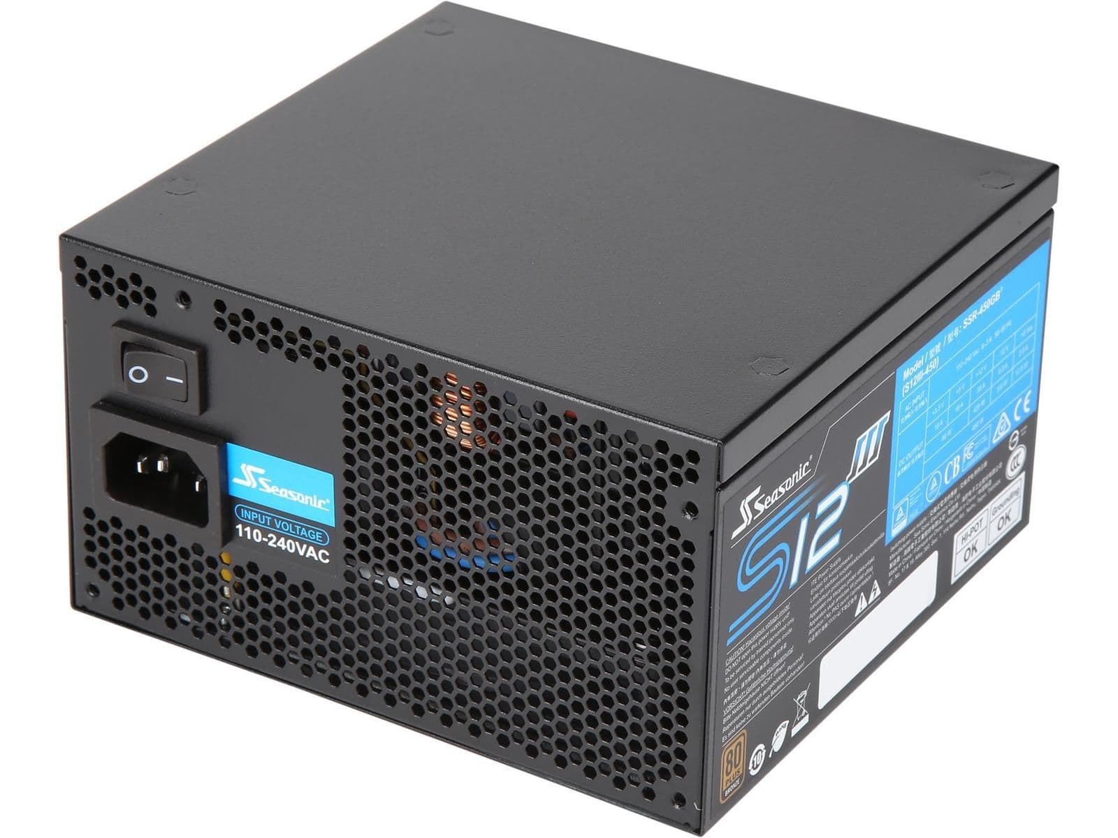 SeaSonic S12III Black 450W Non-Modular 80+ Bronze Certified image