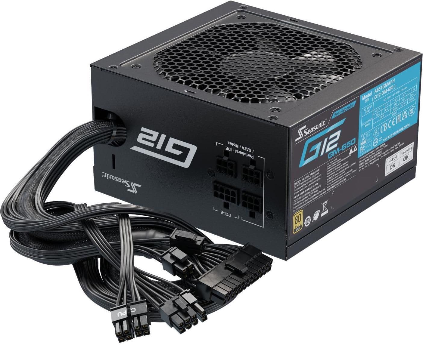 SeaSonic G12 GM Black / Blue 650W Semi-Modular 80+ Gold image