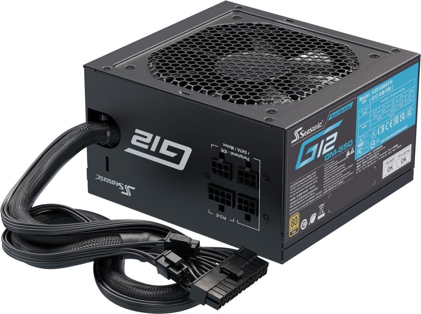 SeaSonic G12 Black / Blue 550W Semi-Modular 80+ Gold image