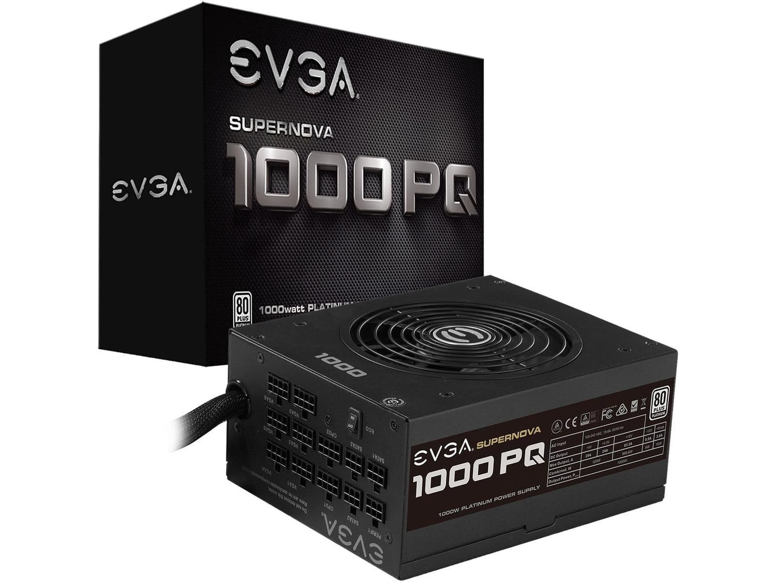 EVGA SuperNOVA 1000 PQ ATX 1000W Semi-Modular 80+ Platinum Certified image