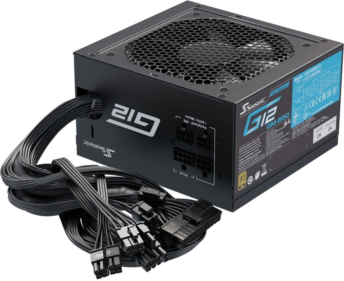 SeaSonic G12 GM Black / Blue 850W Semi-Modular 80+ Gold Certified main image