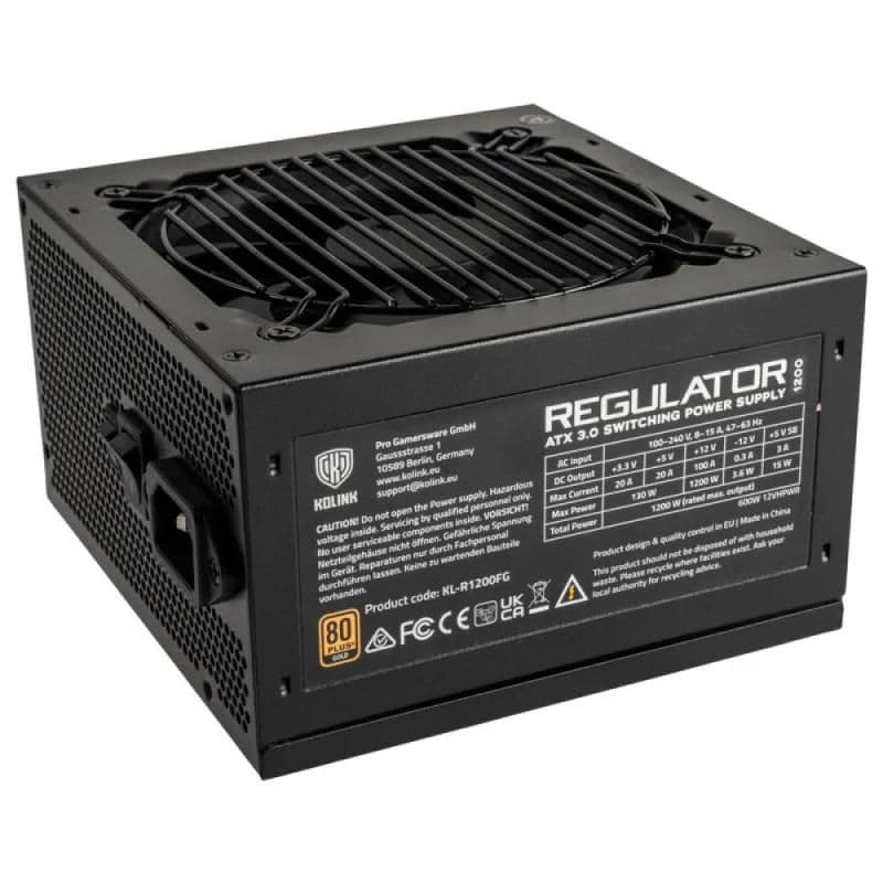 KOLINK Regulator Black 1200W Fully Modular 80+ Gold Certified ATX image