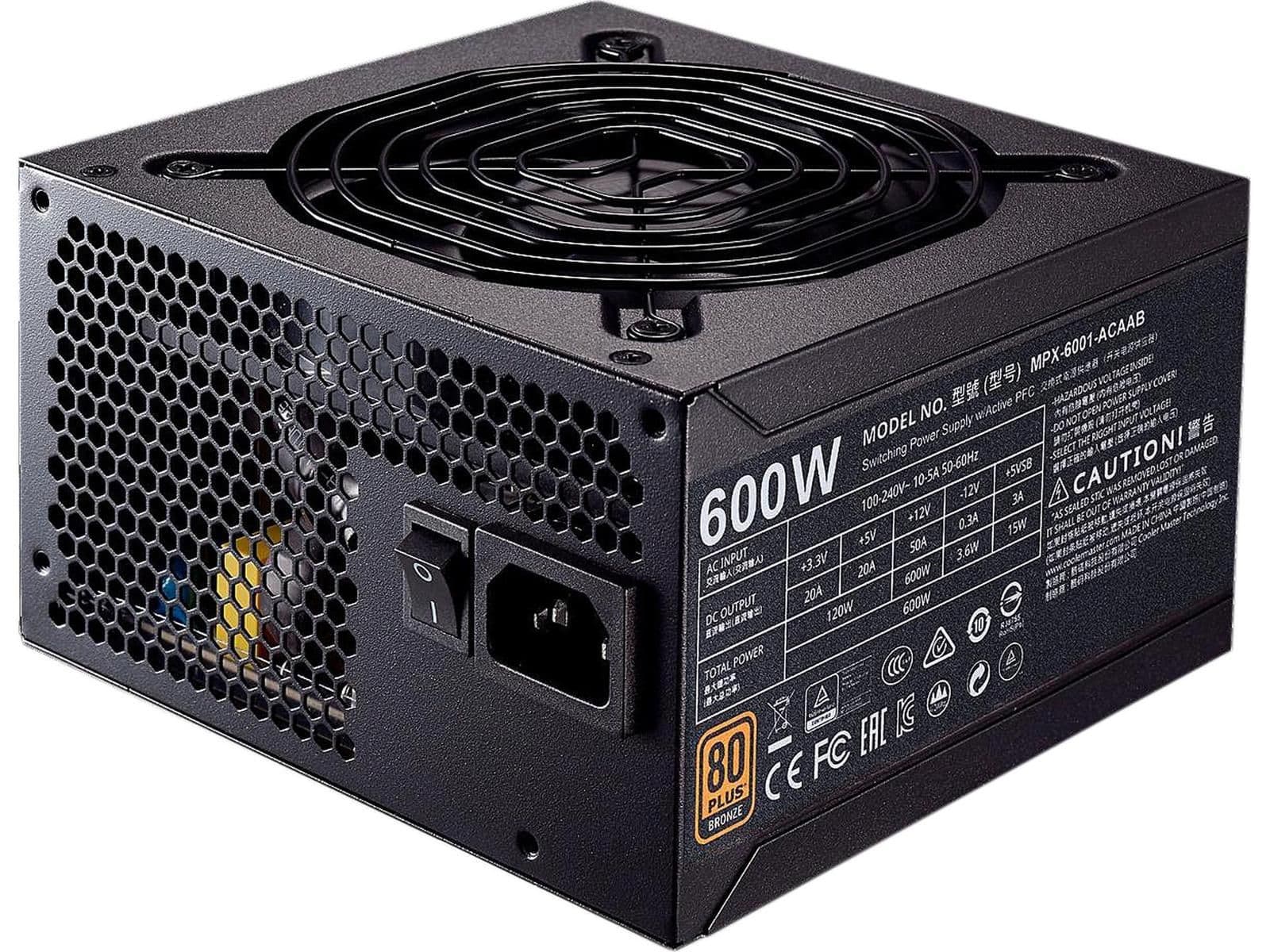 Cooler Master MWE Black ATX 600W Non-Modular 80+ Bronze Certified main image
