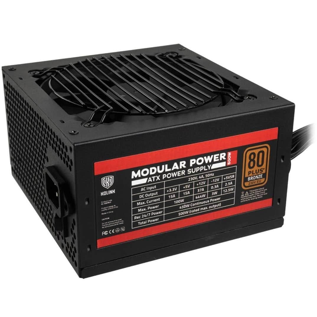 KOLINK KL-500M Black 500W Semi-Modular 80+ Bronze Certified image