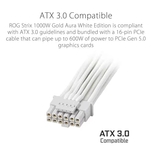 Asus ROG Strix Aura Edition White Aura Edition 1000W Fully Modular 80+ Gold image