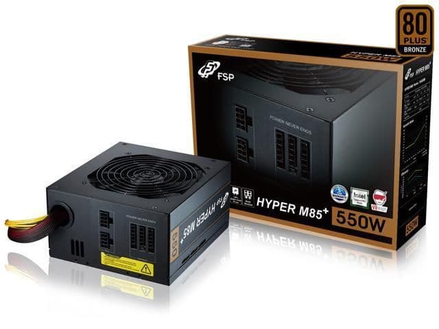 FSP Group Hyper M85+ Black 550W Semi-Modular 80+ Bronze Certified image