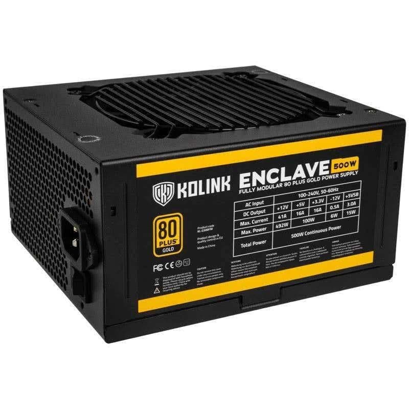 KOLINK ENCLAVE Black ATX 500W Fully Modular 80+ Gold Certified main image