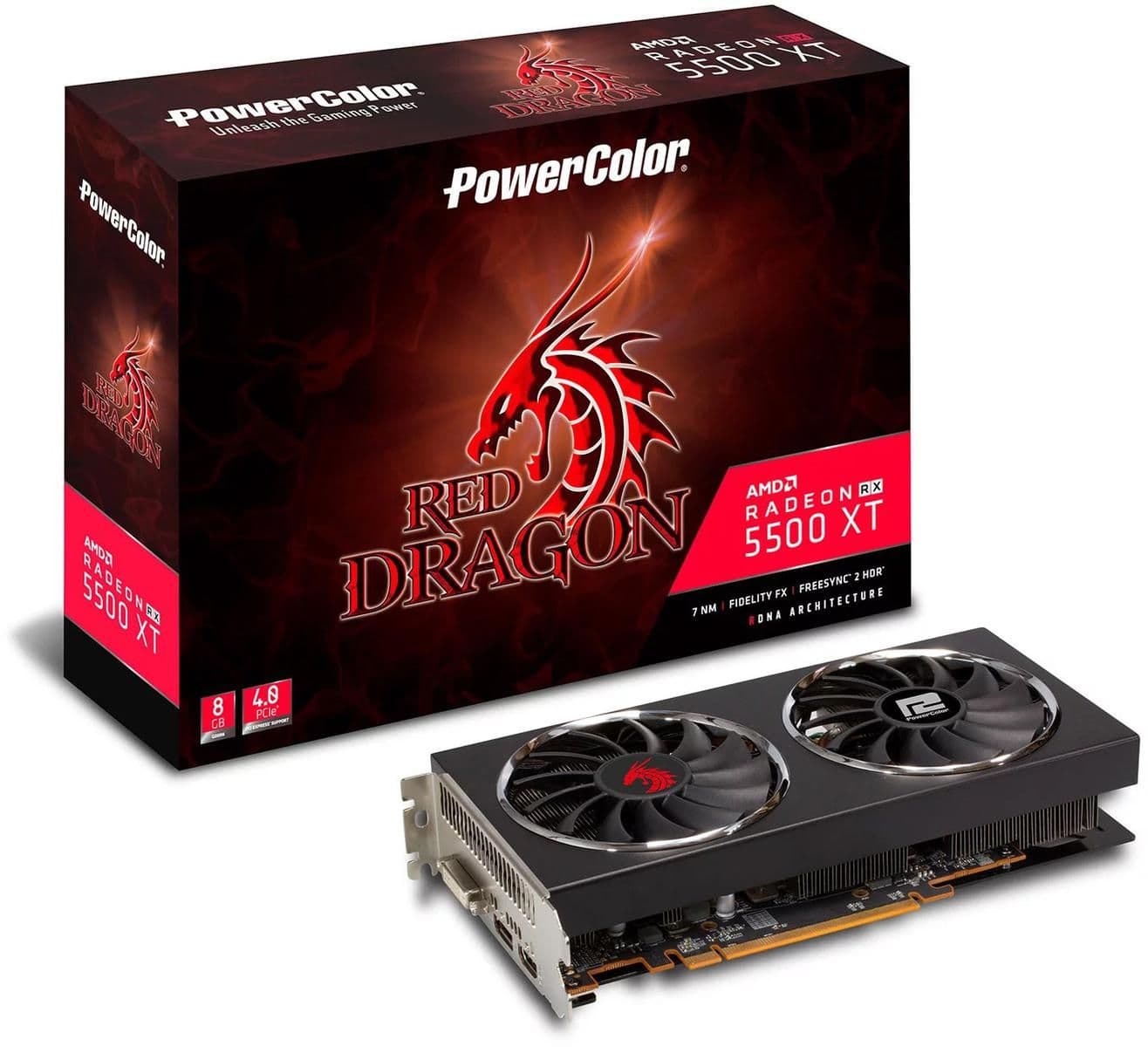 PowerColor Red Dragon Radeon RX 5500 XT 8GB GDDR6 Black image