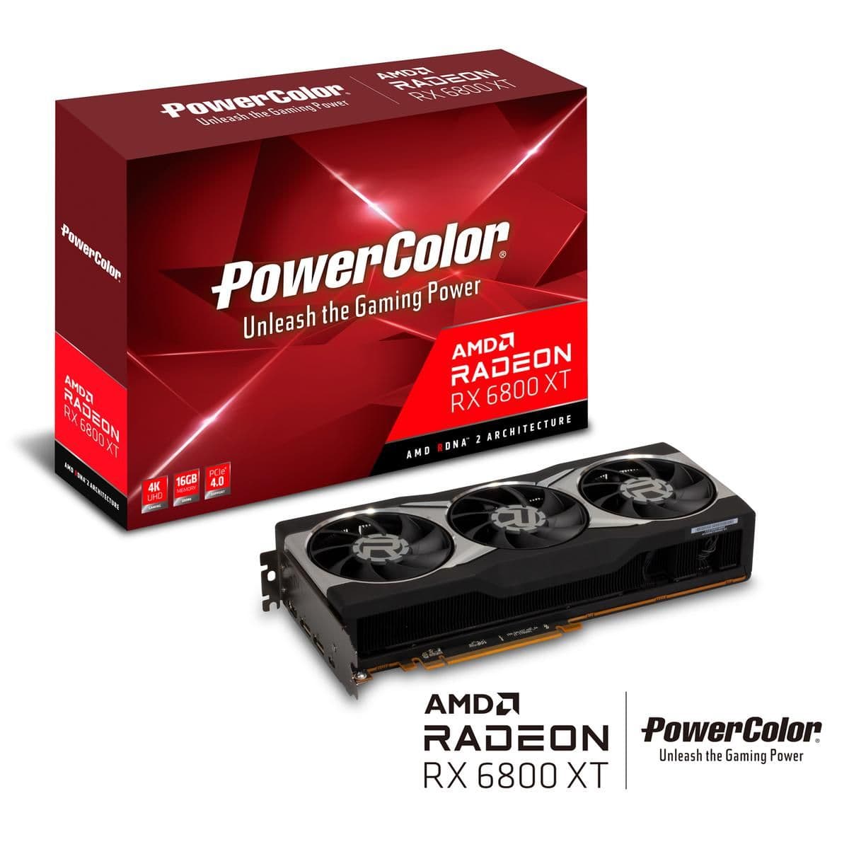 PowerColor AXRX 16GBD6-M2DHC Radeon RX 6800 XT 16GB GDDR6 Black / Silver main image