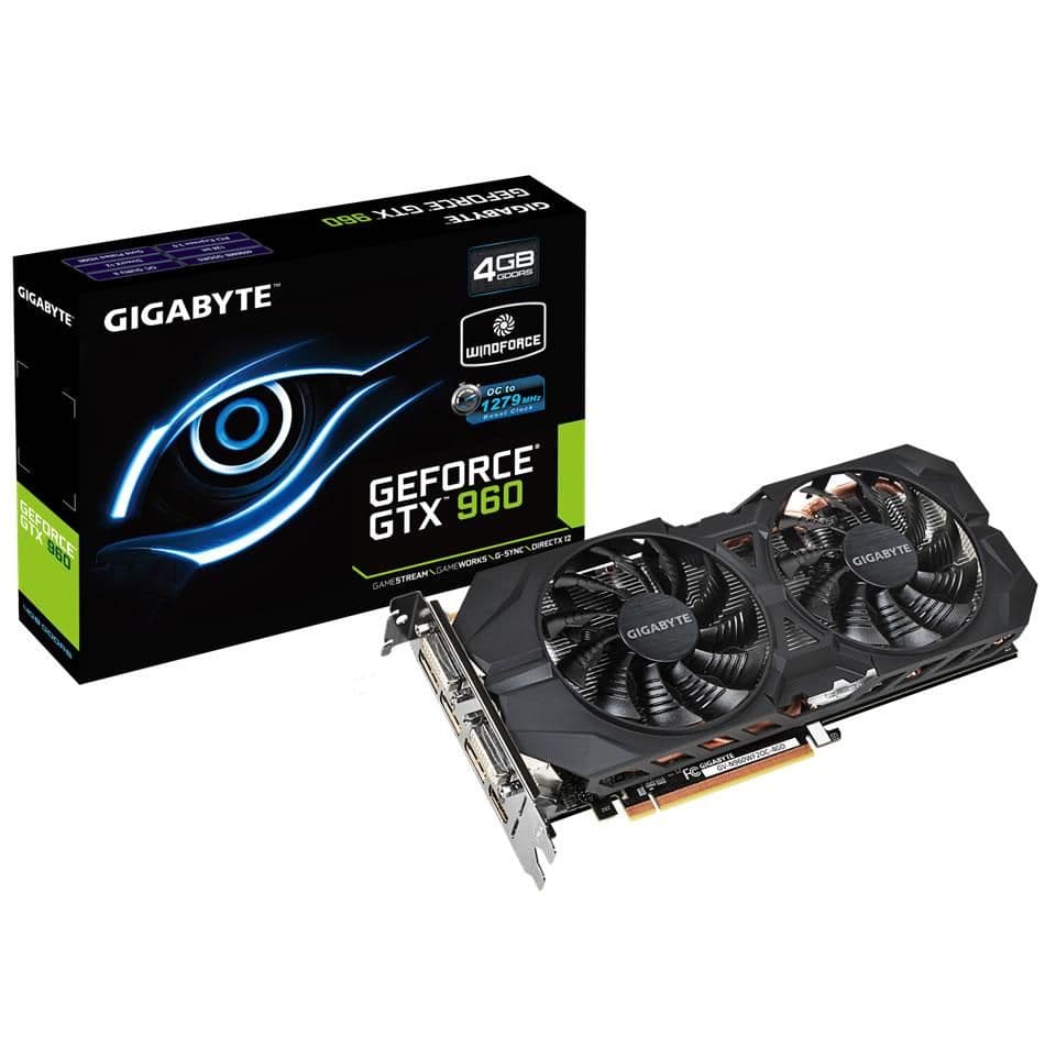 Gigabyte GV-N960WF2OC-4GD GeForce GTX 960 4GB GDDR5 Black image