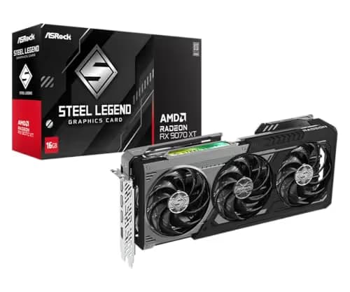 ASRock AMD Radeon RX 9070 XT Steel Legend Dark 16GB GDDR6 image