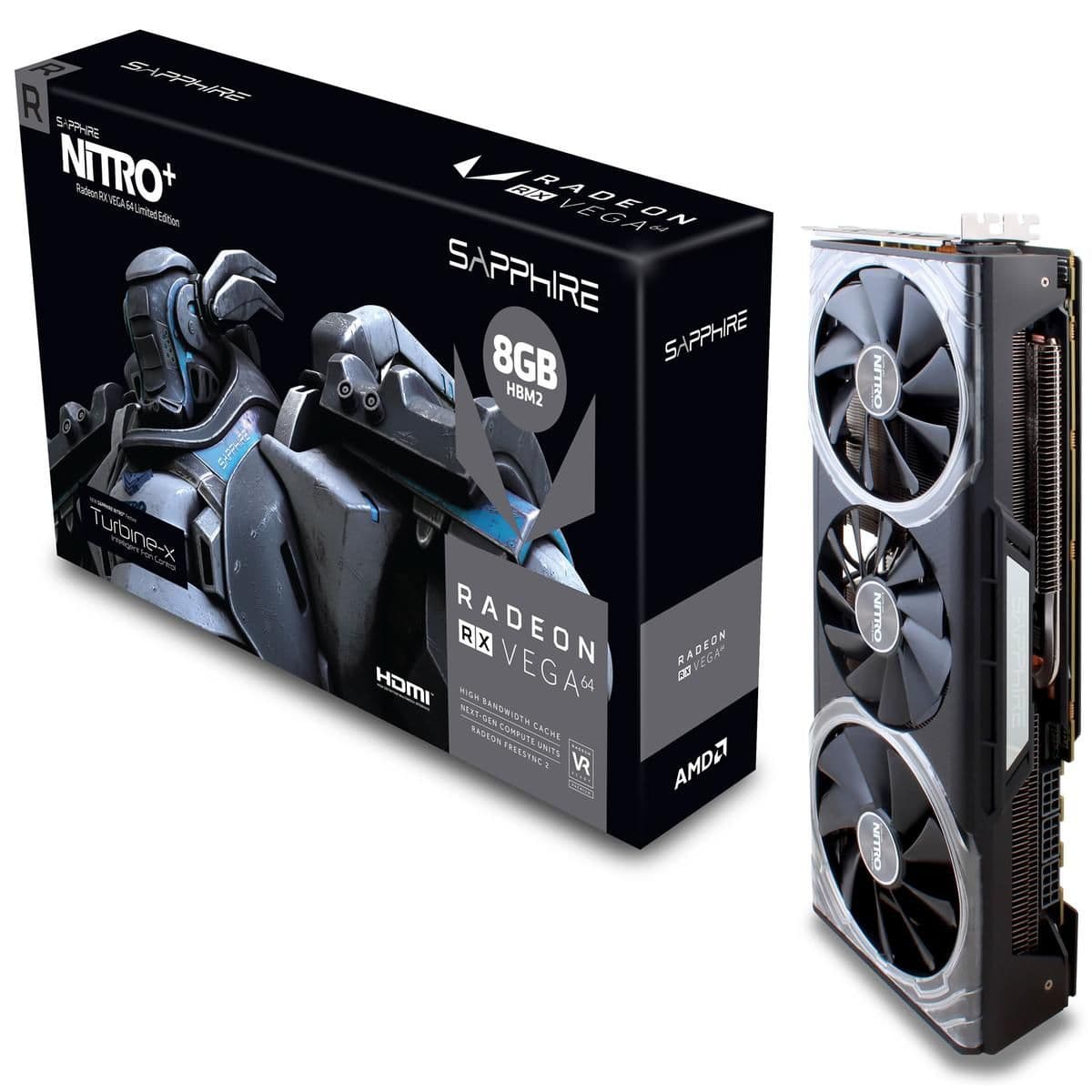 Sapphire Radeon RX VEGA 64 NITRO+ 8GB HBM2 Black / Silver main image