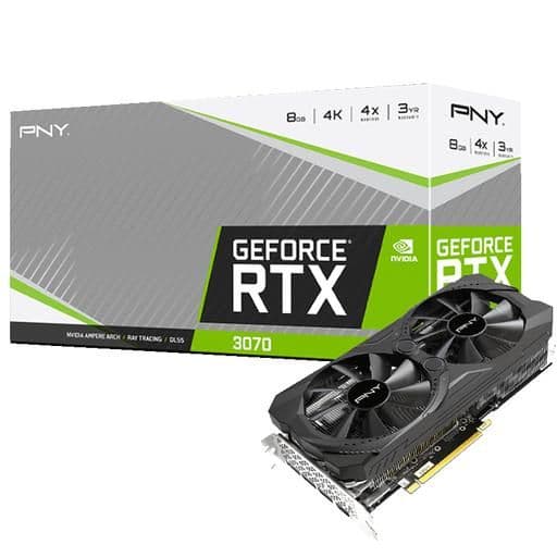 PNY UPRISING GeForce RTX 3070 LHR 8GB GDDR6 Black image