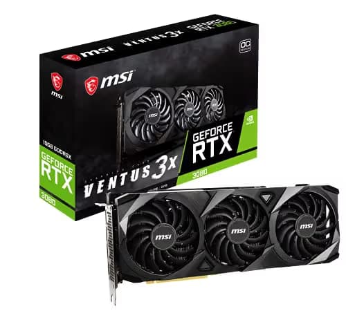 MSI VENTUS 3X OC GeForce RTX 3080 10GB LHR 10GB GDDR6X Black main image