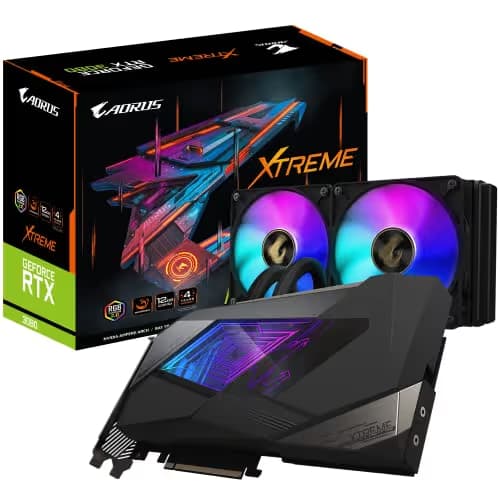 Gigabyte AORUS XTREME WATERFORCE GeForce RTX 3080 LHR 12GB GDDR6X Black image