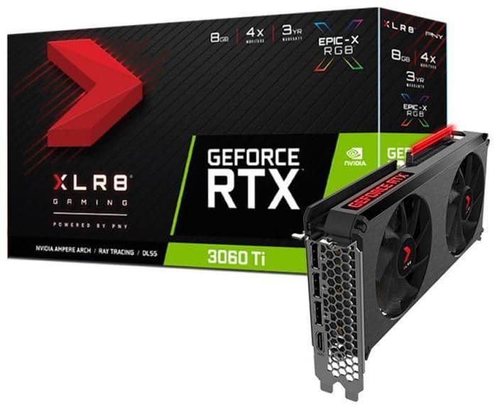 PNY XLR8 Gaming REVEL EPIC-X RGB Dual Fan GeForce RTX 3060 Ti LHR 8GB GDDR6 Black image