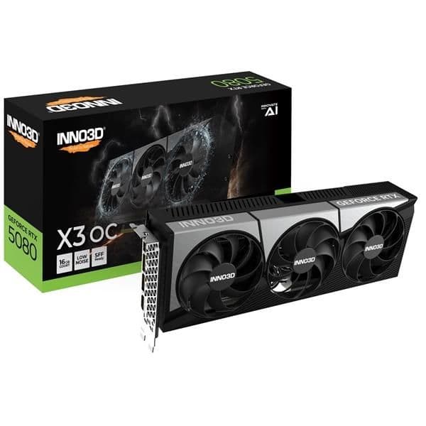Inno3D X3 OC GeForce RTX 5080 16GB GDDR7 Black / Silver image