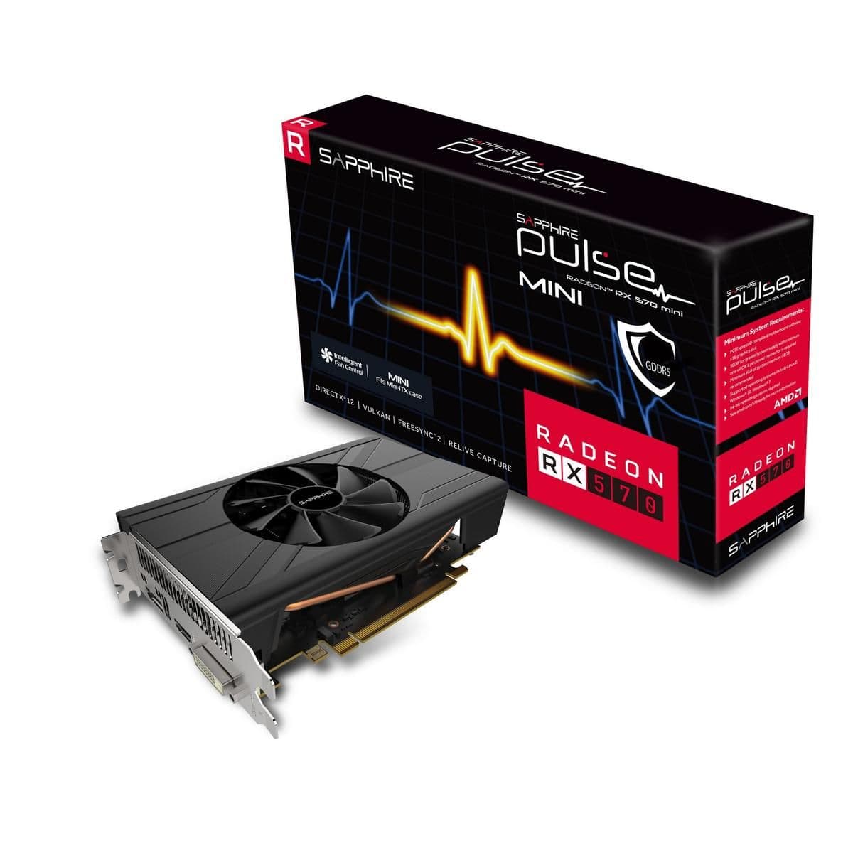 Sapphire PULSE ITX Radeon RX 570 8GB GDDR5 Black image