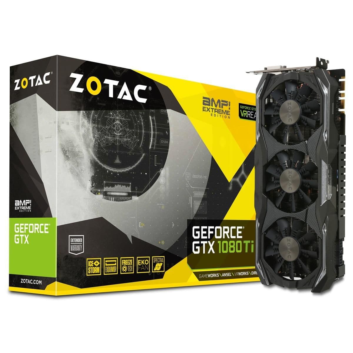 Zotac GeForce GTX 1080 Ti AMP Extreme 11GB GDDR5X Black / Yellow image