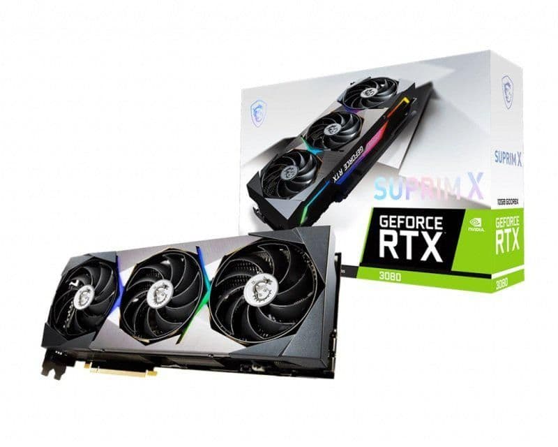 MSI SUPRIM X GeForce RTX 3080 LHR 12GB GDDR6X Silver / Black image