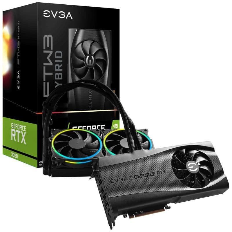 EVGA FTW3 ULTRA HYBRID GAMING GeForce RTX 3090 24GB GDDR6X Black main image