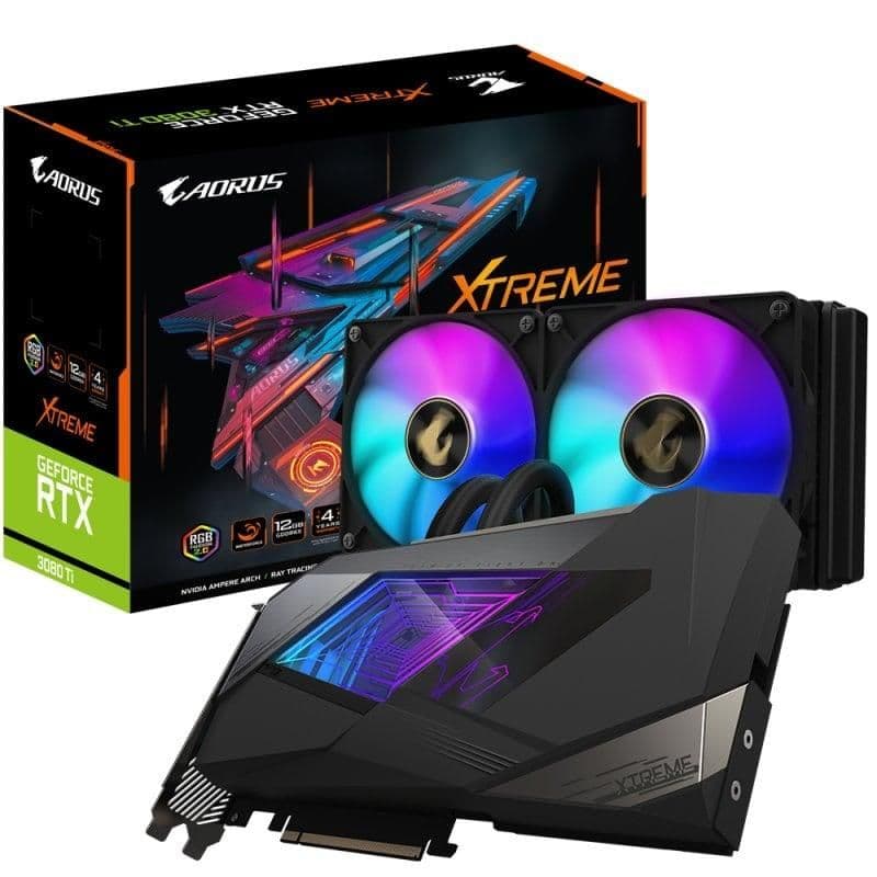 Gigabyte AORUS XTREME WATERFORCE GeForce RTX 3080 Ti 12GB GDDR6X Black main image