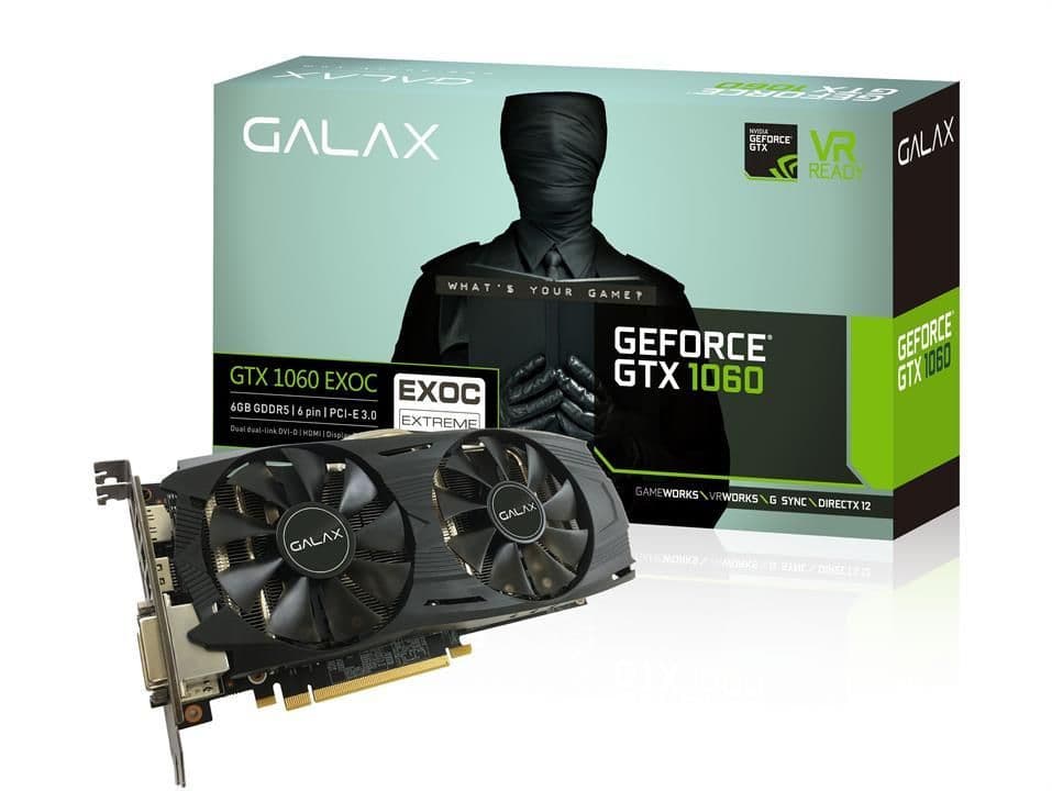 GALAX EX OC GeForce GTX 1060 6GB 6GB GDDR5 Black main image