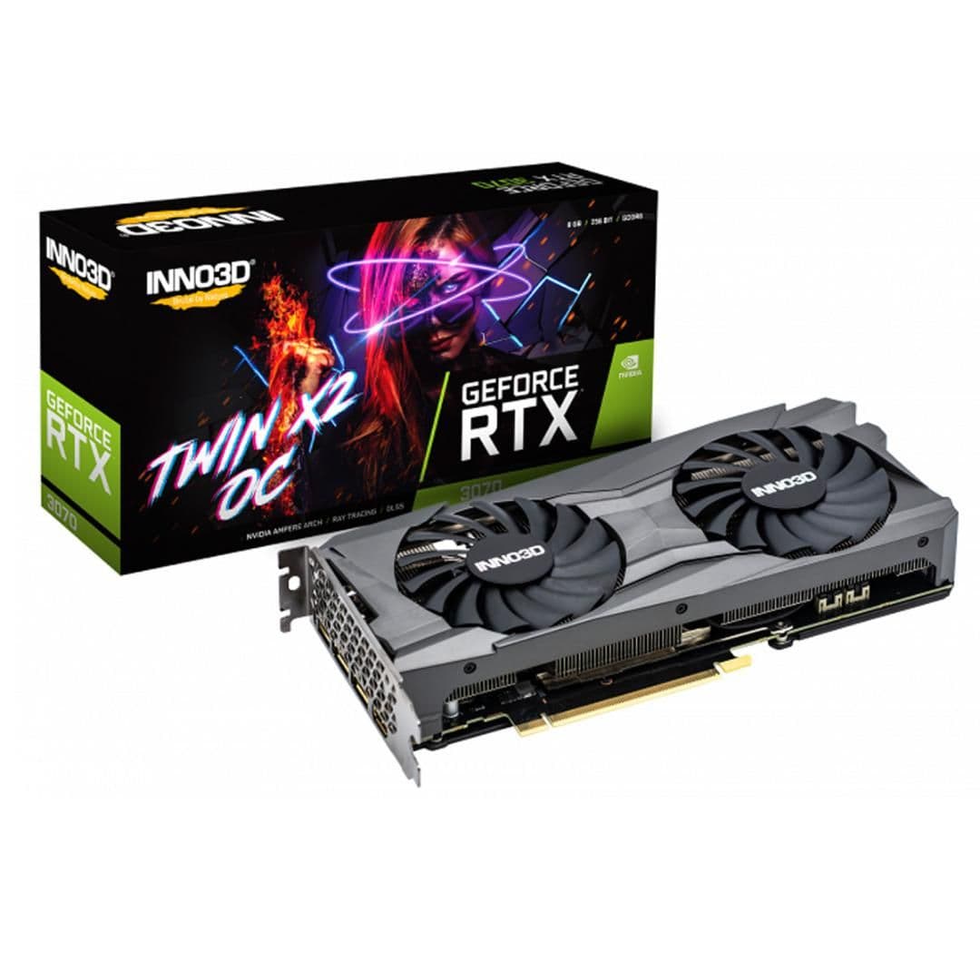 Inno3D Twin X2 OC GeForce RTX 3070 LHR 8GB GDDR6 Black image